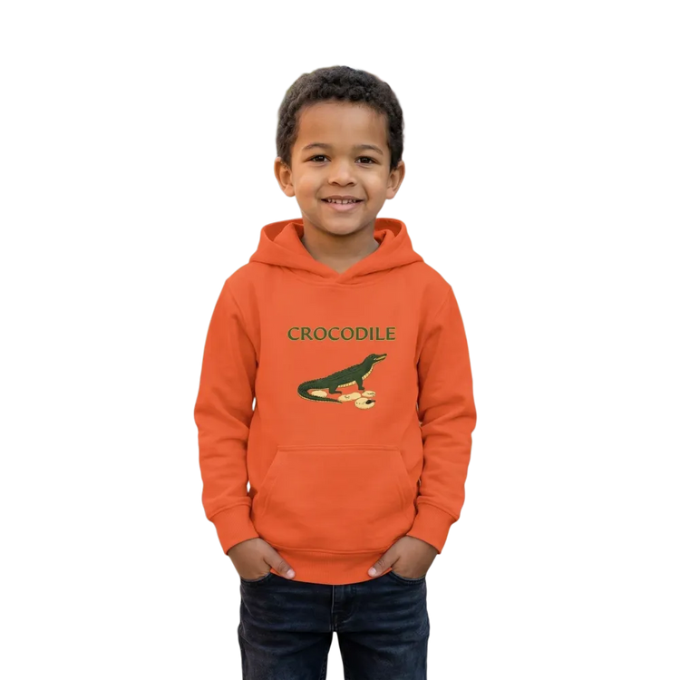 Unisex Kinder Hoodie mit Krokodil-Print, Baumwolle, für 4-12 Jahre, bequemer Kapuzenpullover von BUYATHOME24