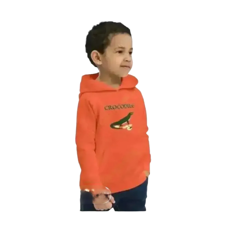Jungen-Kapuzenpullover aus Baumwolle mit Krokodil-Print, Unisex Hoodie für Kinder 4-12 Jahre, bequemer Kinderhoodie von BUYATHOME24.