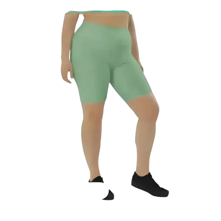 Lange Damen Fahrradhosen Shorts von BUYATHOME24, hohe Taille, mit Handytasche, in verschiedenen Größen, bequeme Fitnessbekleidung