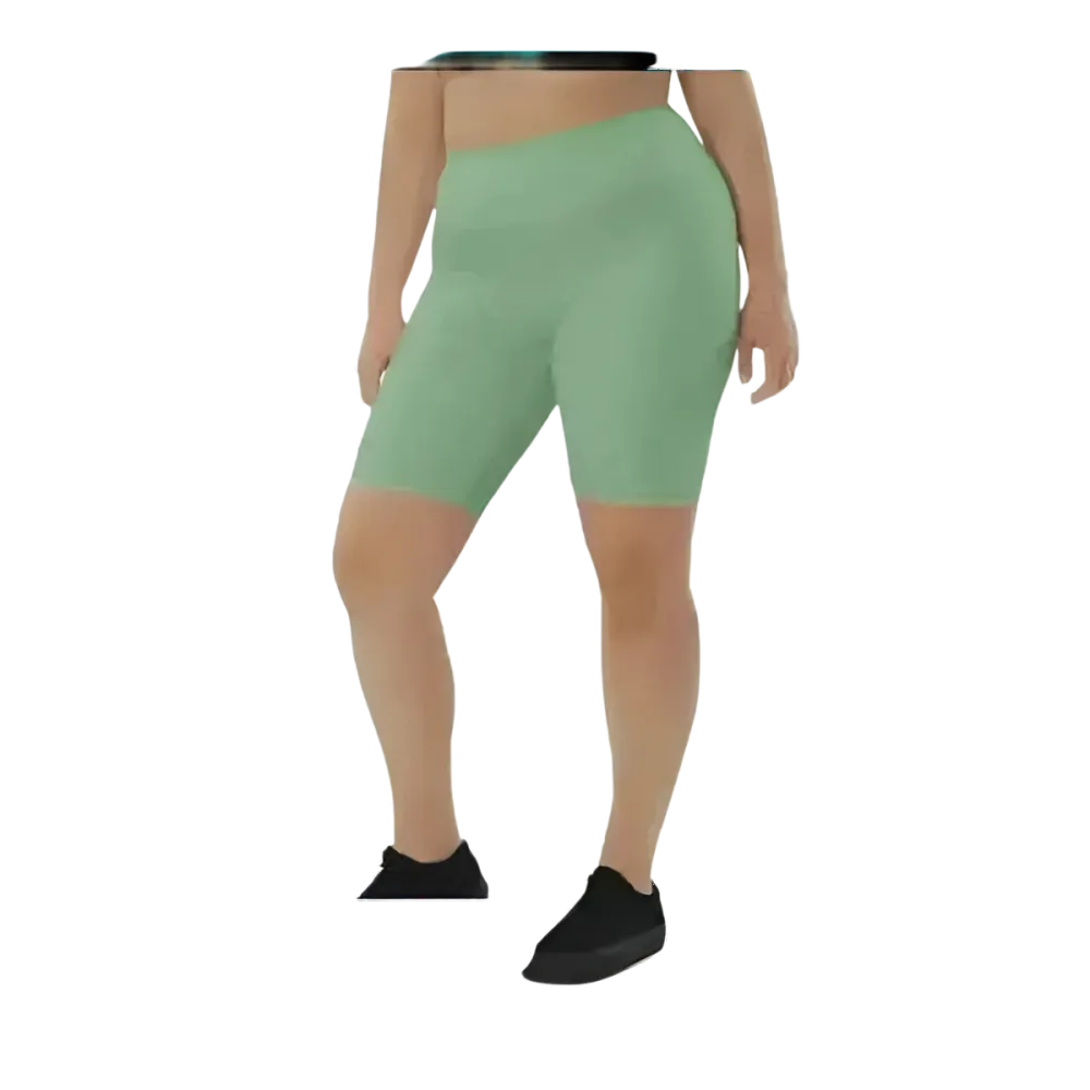 Lange Damen-Fahrradhosen Shorts von BUYATHOME24 in hoher Taille mit Handytasche, in XS bis 3XL, aus atmungsaktivem Material