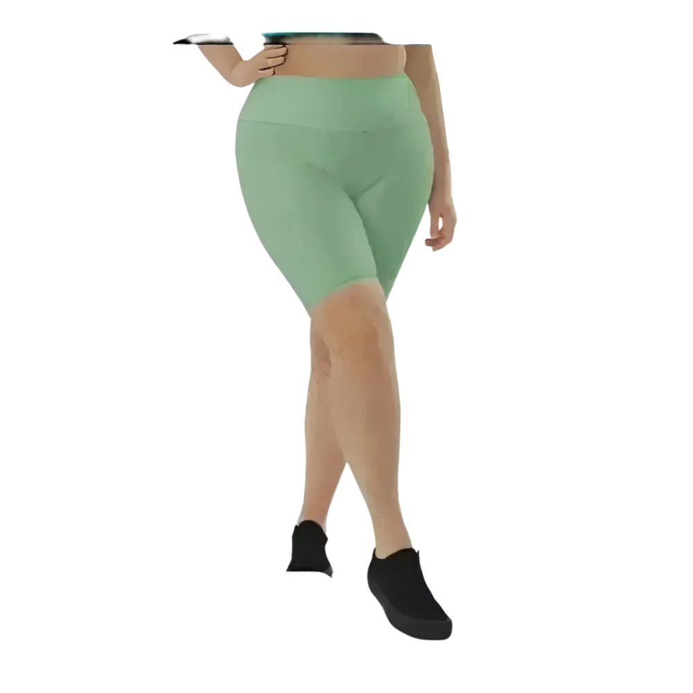 Lange Damen-Fahrradhosen Shorts von BUYATHOME24 mit hoher Taille und Handyfach, in XS bis 3XL, ideal für Radfahren.