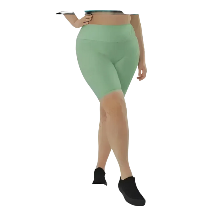 Lange Damen-Fahrradhosen Shorts von BUYATHOME24 mit hoher Taille und Handyfach, in XS bis 3XL, ideal für Radfahren.