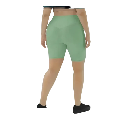 Lange Damen Fahrradhosen Shorts von BUYATHOME24 in hoher Taille mit Handytasche, in verschiedenen Größen XS bis 3XL.