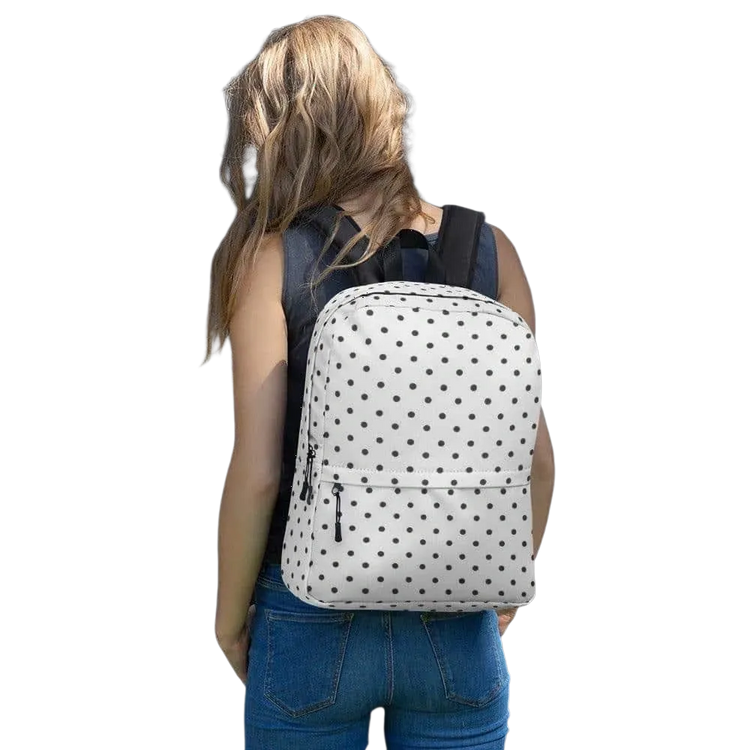 Wasserabweisender Damen-Laptop-Rucksack von BUYATHOME24, 15 Zoll Fach, Maße 42x31x10cm, aus Textil mit Markenaufdruck