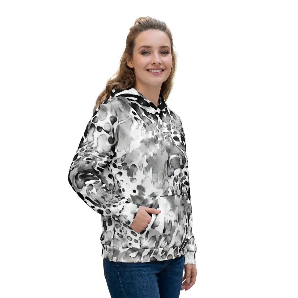 Leopard print Damen Hoodie mit Allover-Print, Unisex Kapuzenpullover in XS bis 3XL, bequem und modisch, von BUYATHOME24.