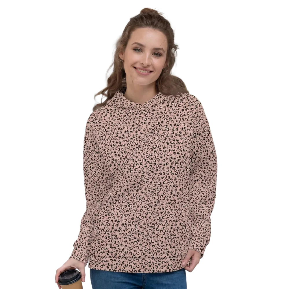 Leopardmuster Damen Hoodie mit Allover-Print, Unisex Kapuzenpullover, BUYATHOME24, XS-3XL, bequeme Freizeitkleidung