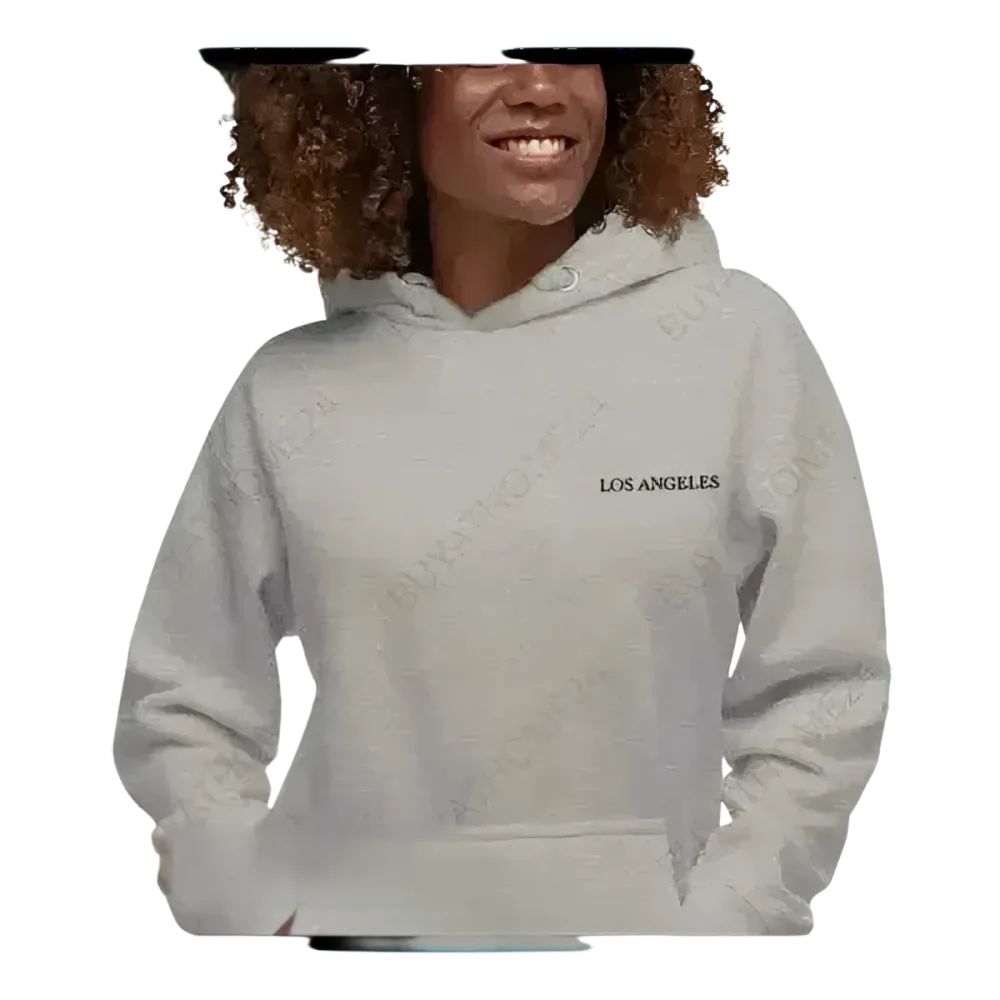Herren und Damen Baumwoll-Hoodie in S-3XL von BUYATHOME24, bequemer Los Angeles Kapuzenpullover mit Kapuze und Kängurutasche