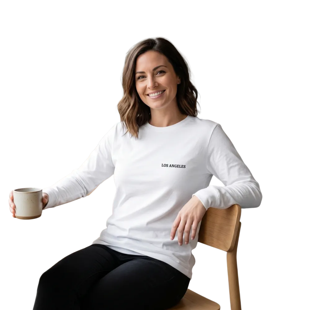 Unisex Los Angeles Sweatshirt aus 100% Baumwolle mit Rundhalsausschnitt, in XS bis 2XL, bequemes Langarmshirt von BUYATHOME24