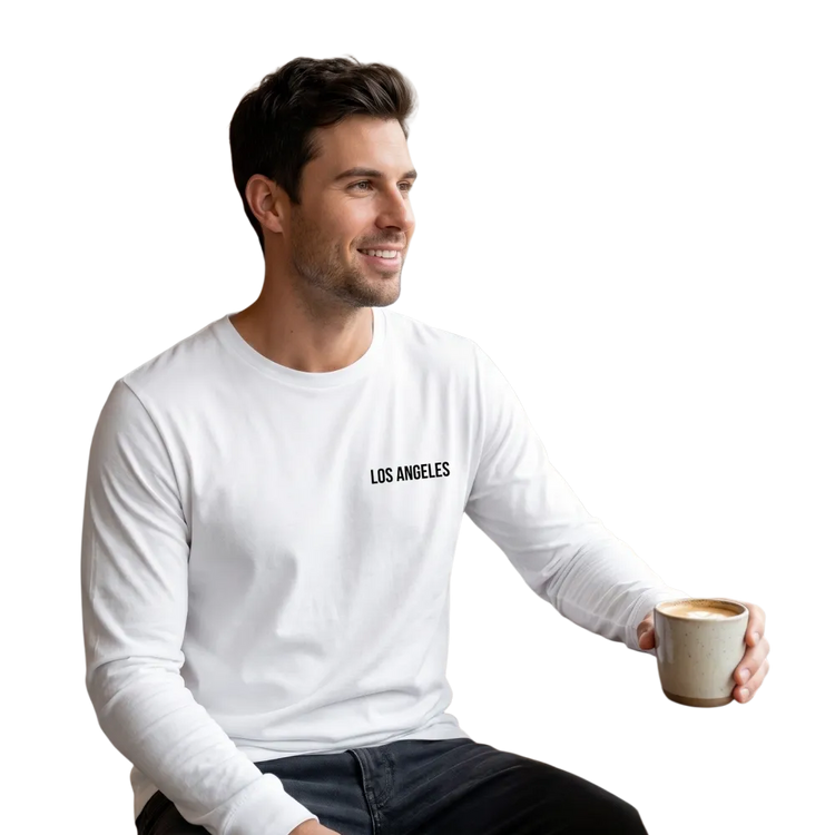 Unisex Los Angeles Print Sweatshirt von BUYATHOME24, langärmelig, für Herren und Damen, in XS bis 2XL, mit Stadtmuster.