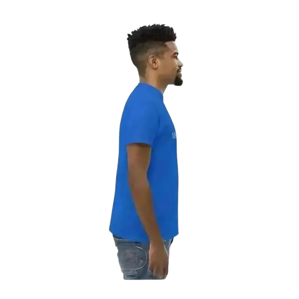 Graues Herren Unisex T-Shirt mit Los Angeles Grafik aus Baumwolle, Kurzarm, in den Größen S bis 5XL.