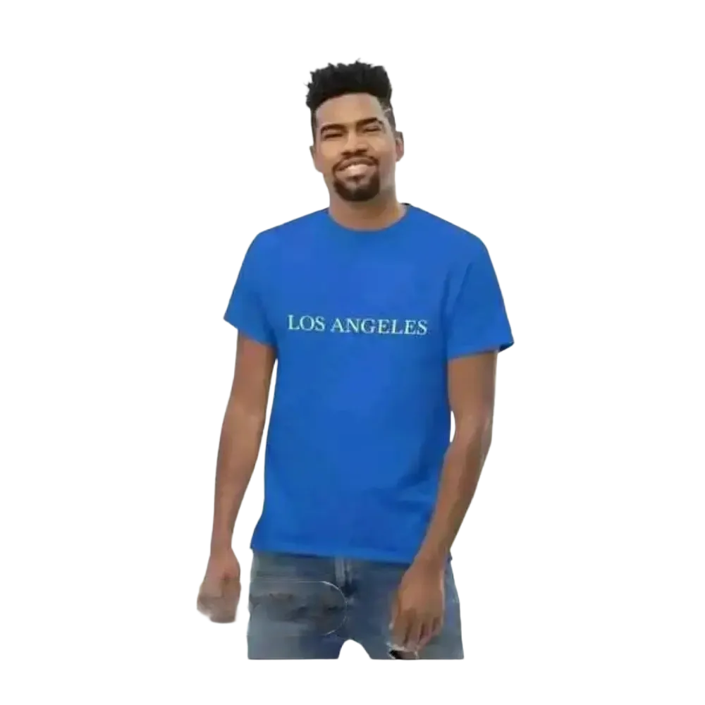 Graues Herren-T-Shirt aus Baumwolle mit LA-Grafik, Unisex, Kurzarm, in den Größen S bis 5XL, von BUYATHOME24.