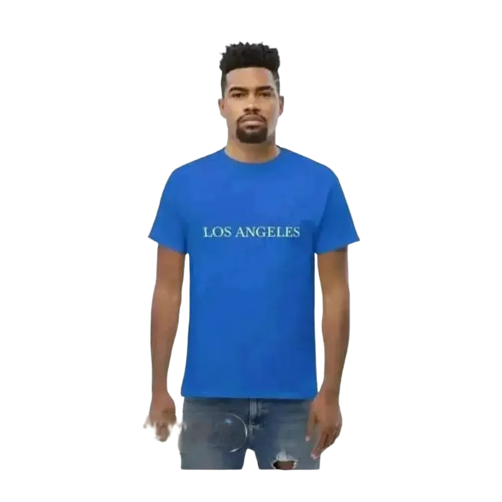 Graues Herren-Grafik-Universalt-Shirt aus Baumwolle in S-5XL, mit Los Angeles Design, unisex, bei BUYATHOME24