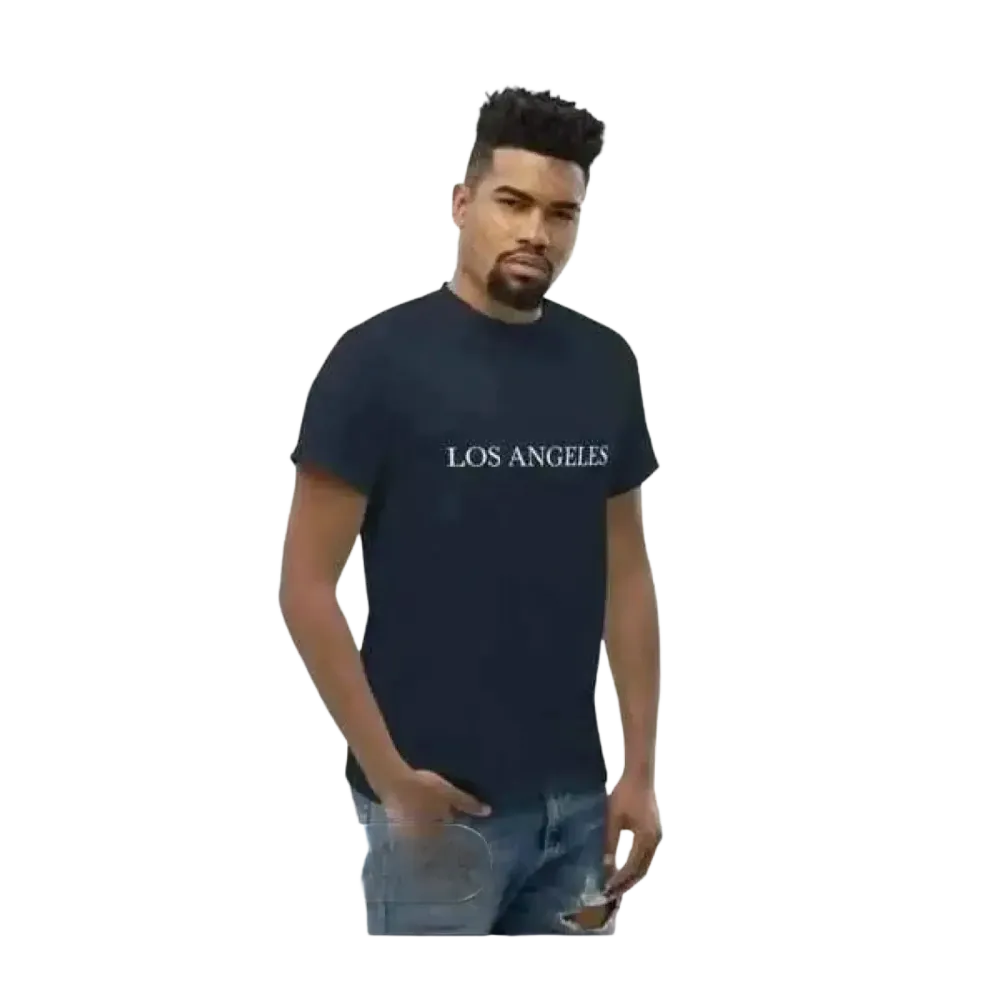 Grafik Unisex T-Shirt von BUYATHOME24, kurzer Baumwollstoff, in S-5XL, mit Los Angeles Design, für Herren und Damen.