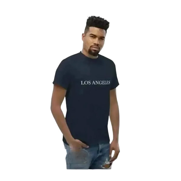 Grafik Unisex T-Shirt von BUYATHOME24, kurzer Baumwollstoff, in S-5XL, mit Los Angeles Design, für Herren und Damen.