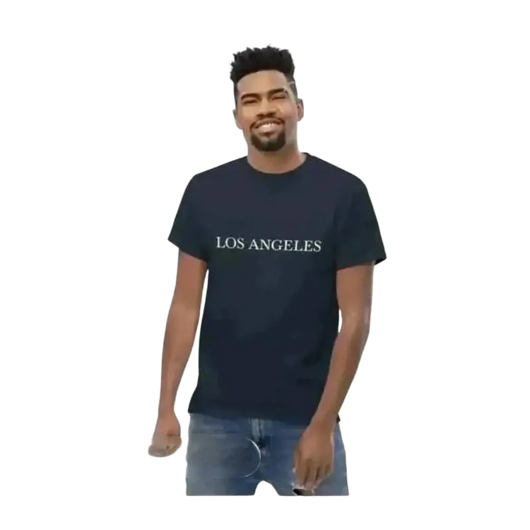 Graues unisex Baumwoll-T-Shirt mit Los Angeles Grafik, kurzärmelig, in den Größen S bis 5XL, von BUYATHOME24.
