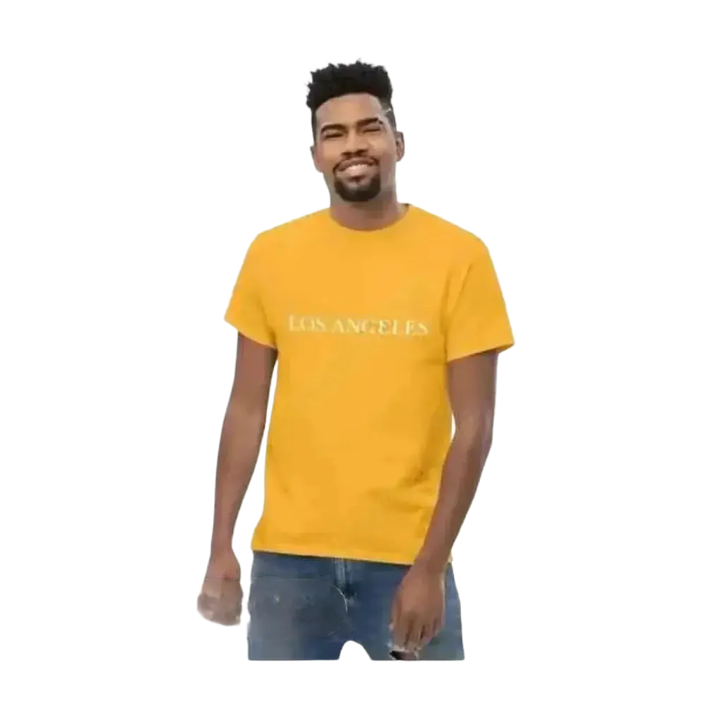 Graues Los Angeles Grafik Unisex T-Shirt aus Baumwolle, Kurzarm, in den Größen S bis 5XL, hochwertiges T-Shirt von BUYATHOME24.
