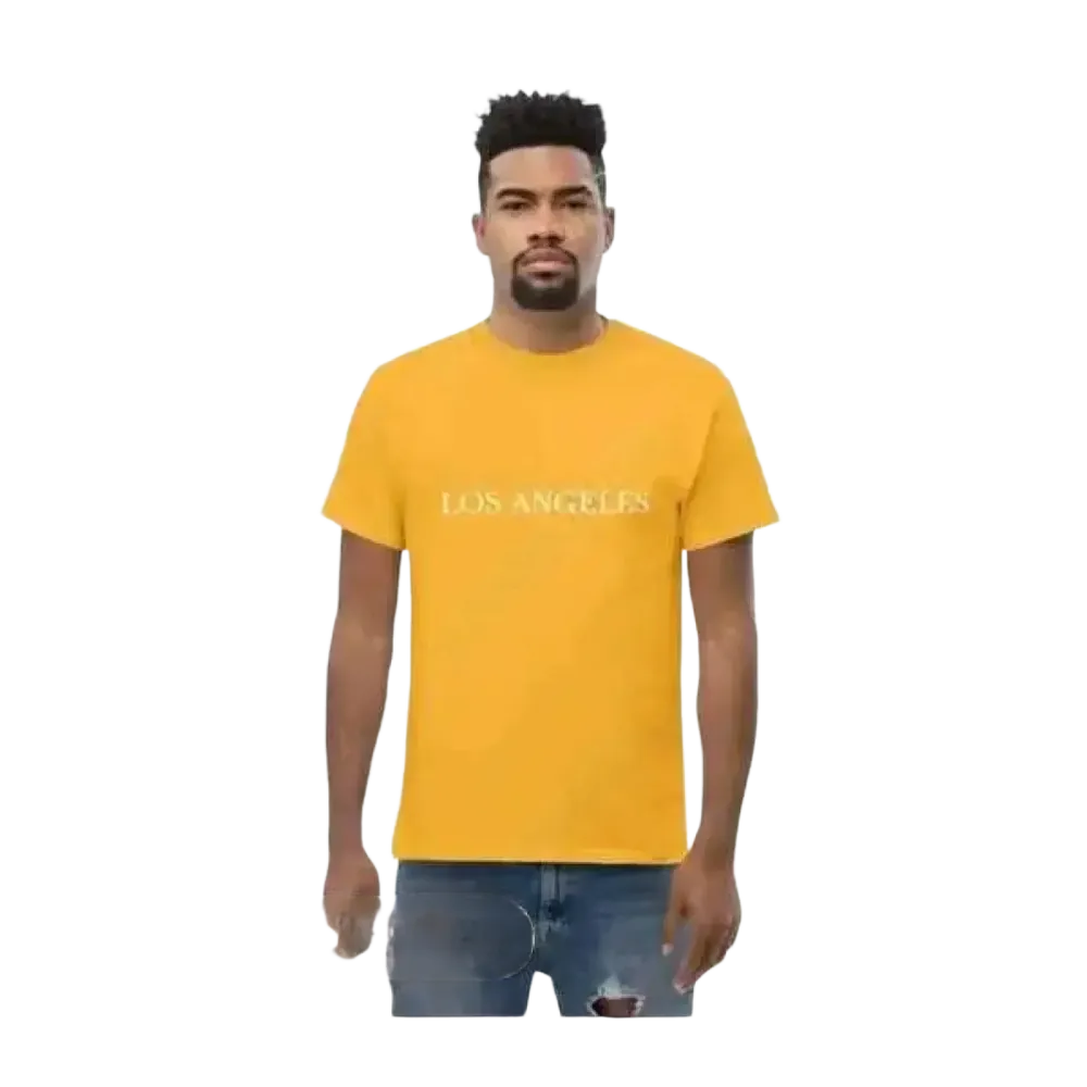 Graues Herren-Grafik-T-Shirt aus Baumwolle von BUYATHOME24, Unisex, Kurzarm, für S bis 5XL, mit L.A. Design.
