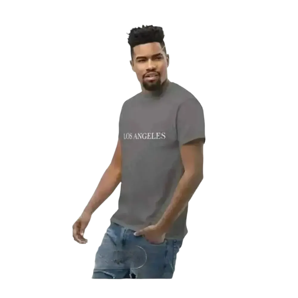 Grafik Unisex T-Shirt aus Baumwolle in S-5XL mit Los Angeles Motiv, kurzarm, bequemes Herren T-Shirt von BUYATHOME24
