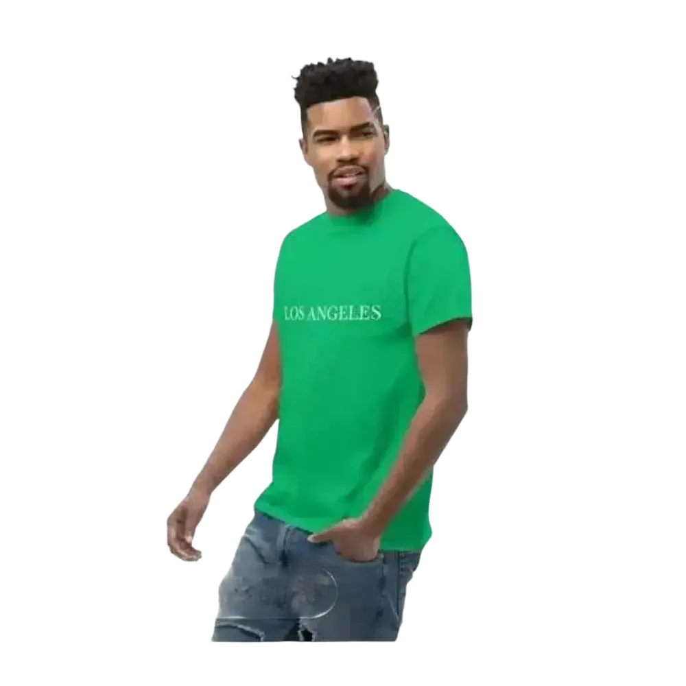 Graues Herren T-Shirt aus Baumwolle mit Los Angeles Grafik, Unisex Kurzarmshirt in S-5XL, bequem und stilvoll von BUYATHOME24.