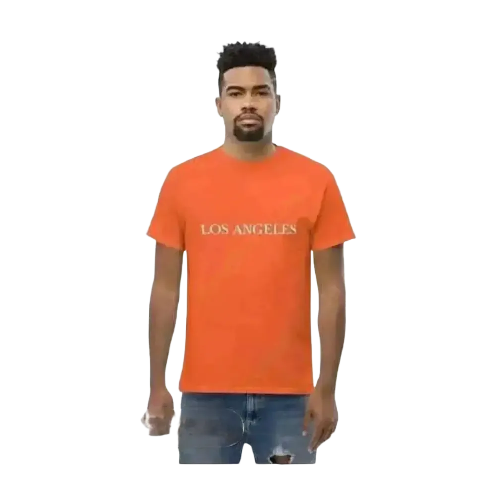 Unisex Grafik T-Shirt von BUYATHOME24 aus Baumwolle in Orange, Kurzarm, Rundhals, für Herren, Größen S bis 5XL