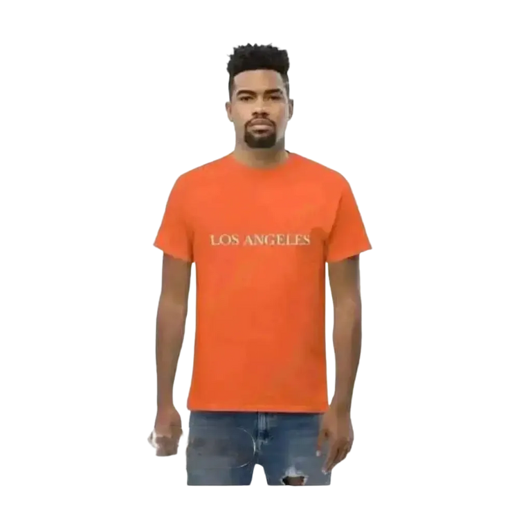 Unisex Grafik T-Shirt von BUYATHOME24 aus Baumwolle in Orange, Kurzarm, Rundhals, für Herren, Größen S bis 5XL