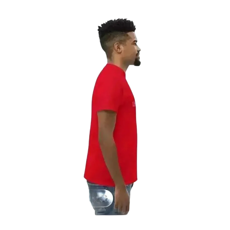 Grafik Unisex T-Shirt von BUYATHOME24 aus Baumwolle, kurzärmelig, in S bis 5XL, mit L.A. Grafik auf weißem Hintergrund.