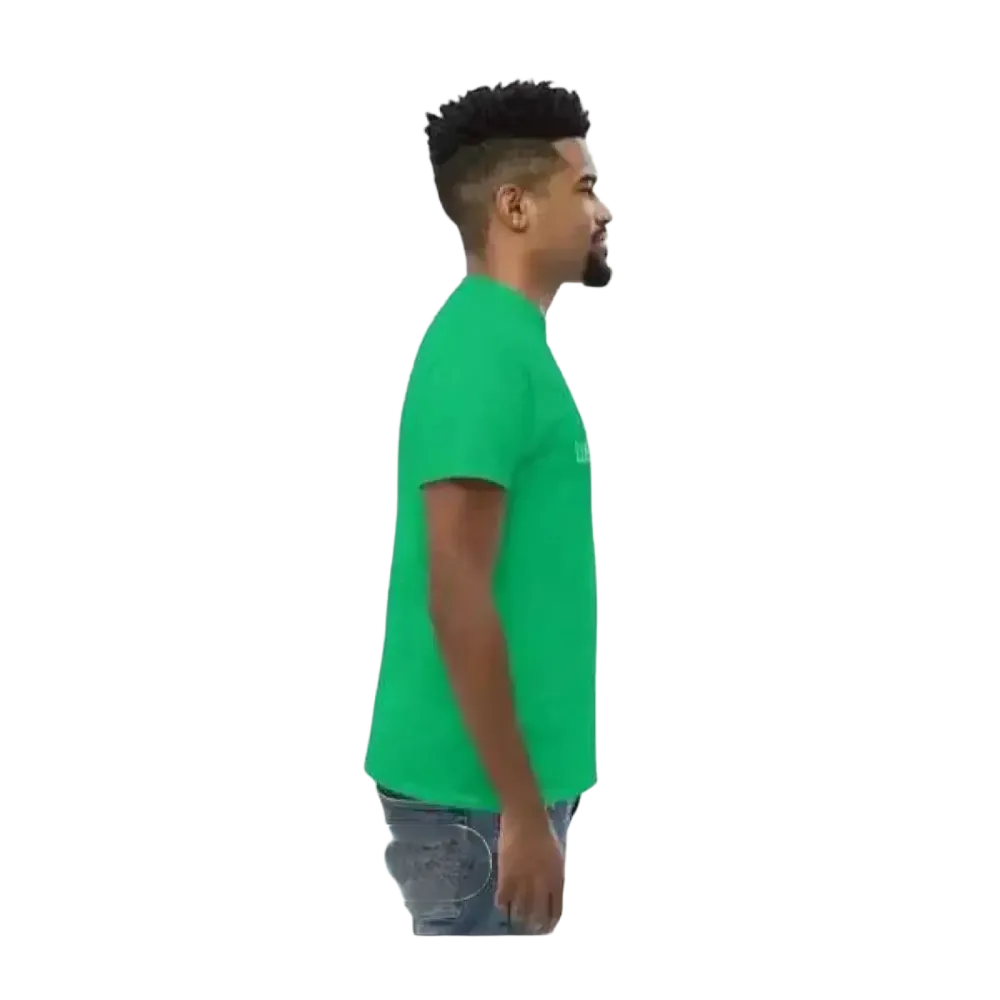 Unisex Baumwoll-T-Shirt mit L.A. Grafik, Kurzarm, in den Größen S bis 5XL, von BUYATHOME24, auf weißem Hintergrund.