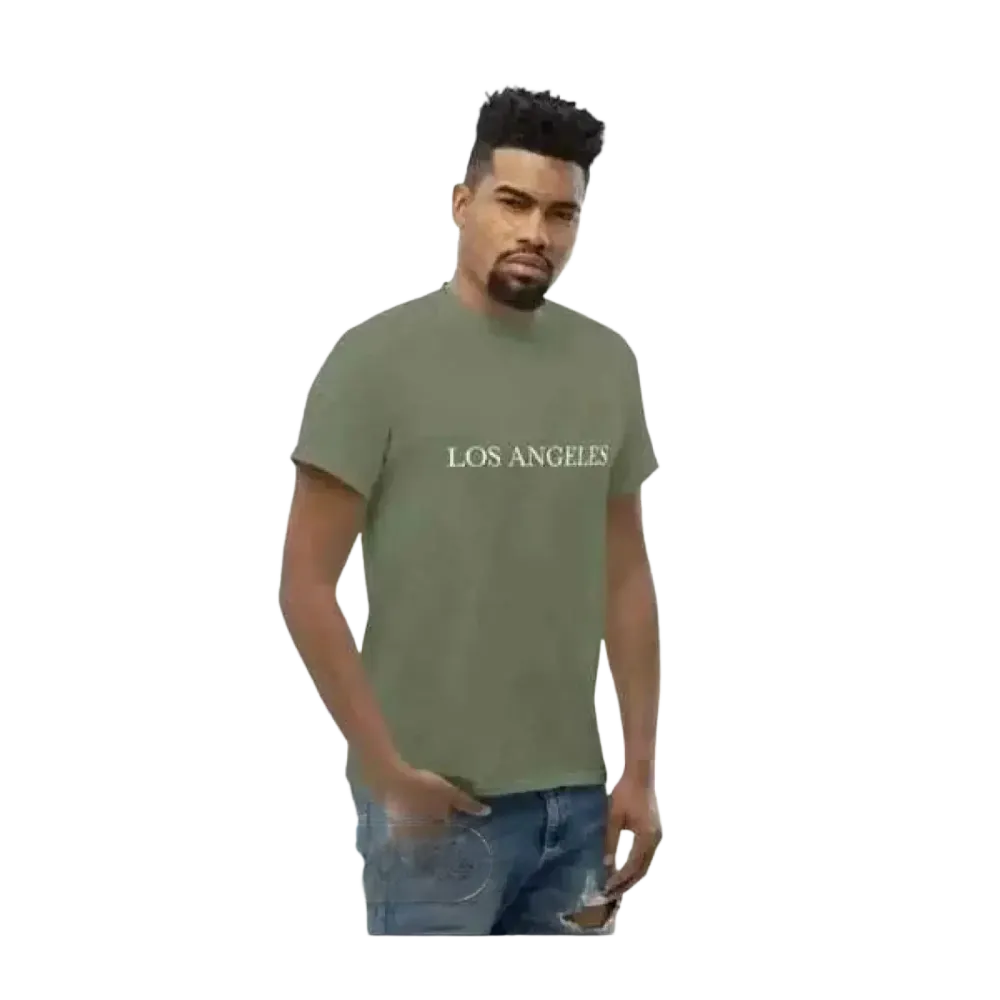 Herren Baumwoll-T-Shirt mit Los Angeles Grafik, Unisex, Kurzarm, verfügbar in den Größen S bis 5XL bei BUYATHOME24.