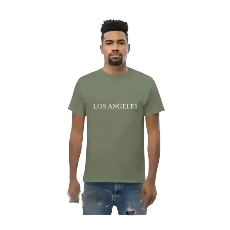 Graues Herren-Unisex T-Shirt mit Grafik, Baumwolle, Kurzarm, in Größe S-5XL, von BUYATHOME24, militärgrün, weiches Material