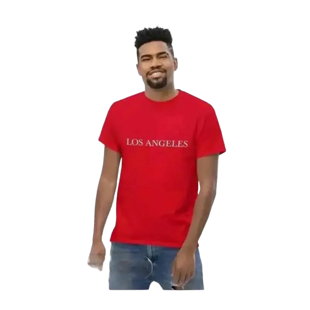 Graues Herren Kurzarm T-Shirt mit Los Angeles Grafik, Unisex, Baumwolle, erhältlich in den Größen S bis 5XL