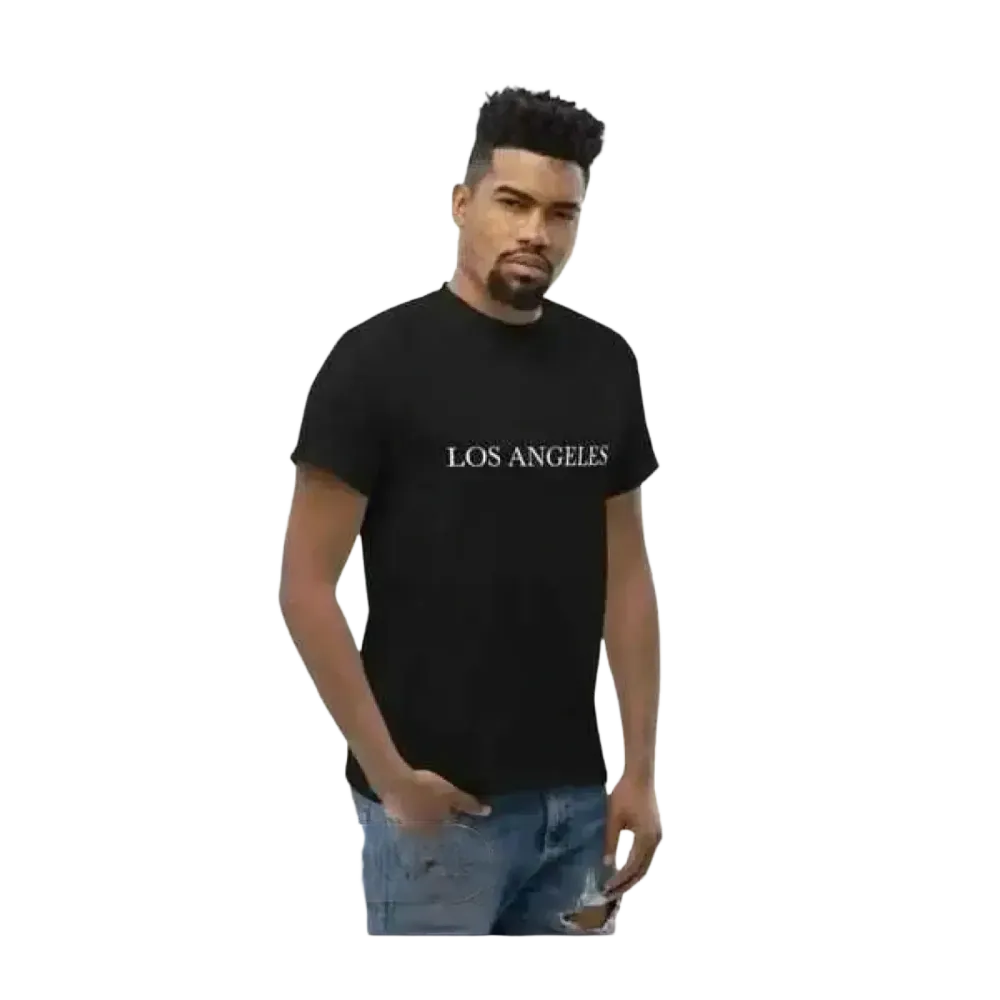 Grafik Unisex T-Shirt aus Baumwolle in S-5XL mit Los Angeles Design, kurzärmelig, bequem und modisch für Herren.