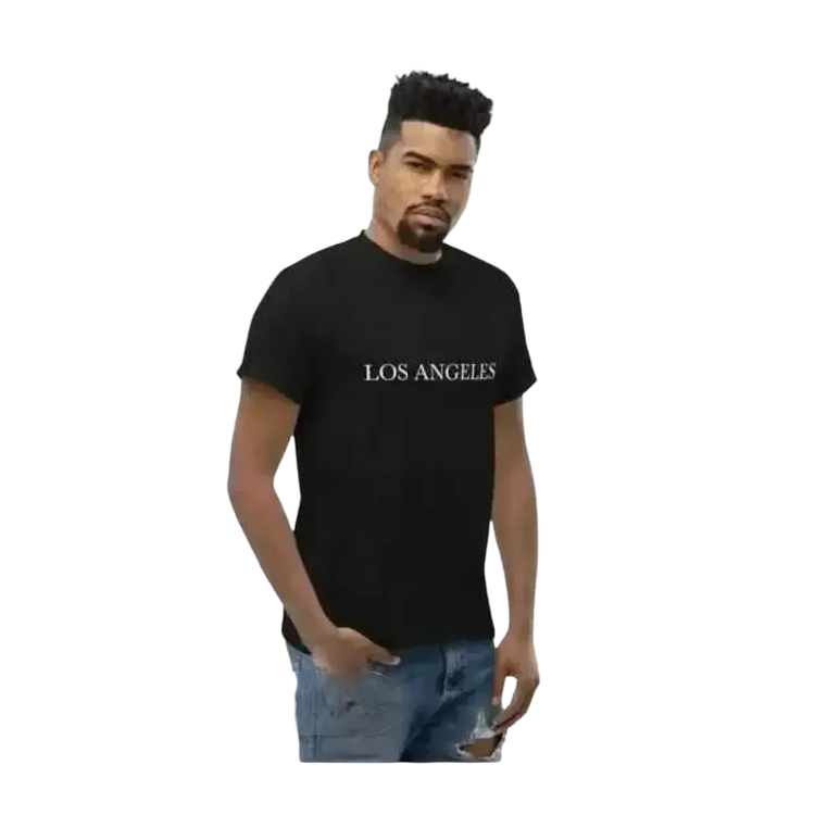 Grafik Unisex T-Shirt aus Baumwolle in S-5XL mit Los Angeles Design, kurzärmelig, bequem und modisch für Herren.