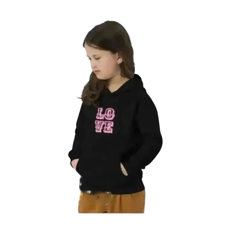Mädchen Hoodie aus Baumwolle mit Love Grafik, Kinder Kapuzenpullover für Mädchen 4-12 Jahre, bequemer Kinder Hoodie von BUYATHOME24
