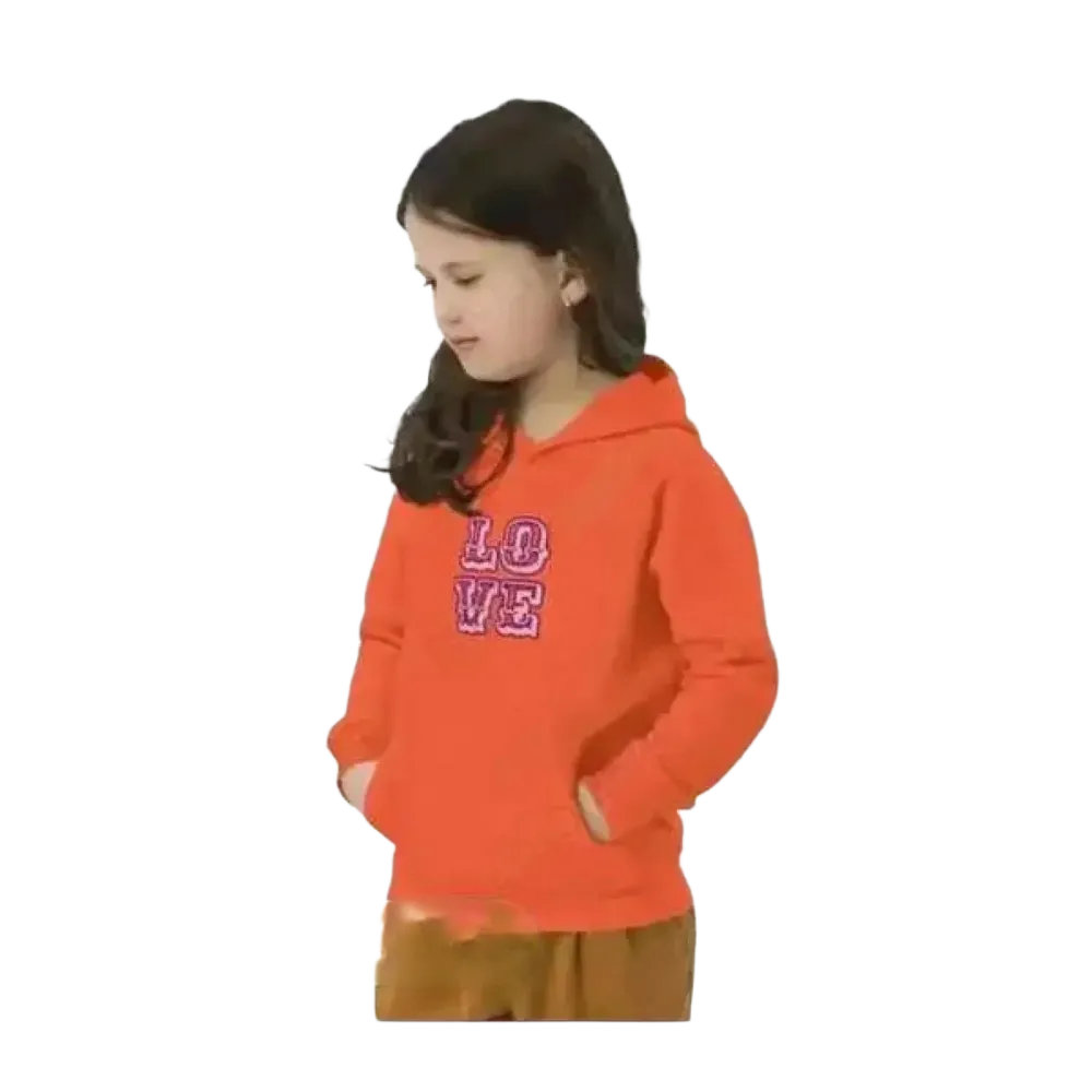 Mädchen Hoodie aus Baumwolle mit Love Grafik, Kinderkapuzenpullover für Mädchen von 4 bis 12 Jahre, bequeme Kinderkleidung
