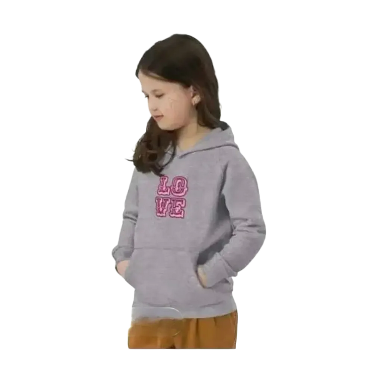 Hübscher Baumwoll-Kapuzenpullover für Kinder, Mädchen 4-12 Jahre mit Love Grafik, bequemer Hoodie von BUYATHOME24