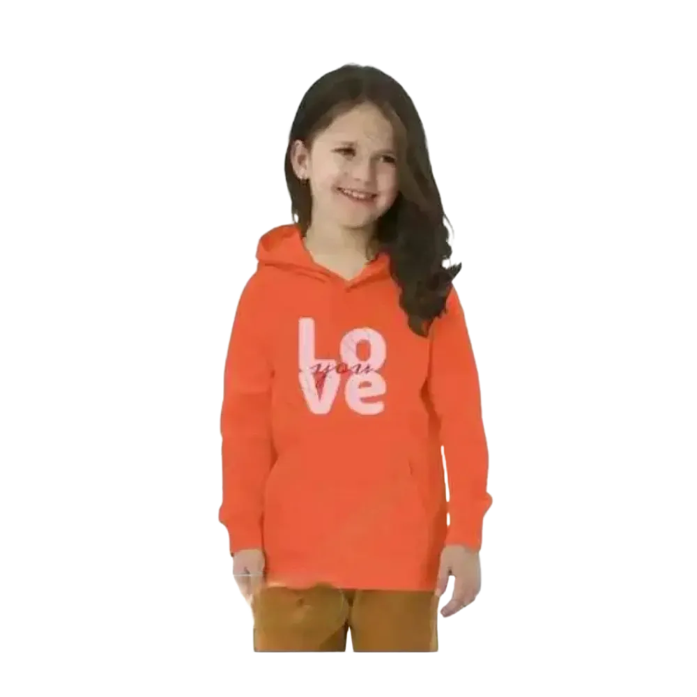 Gemusterter unisex Kinder-Hoodie aus Baumwolle für Mädchen, personalisierbar, für 4-12 Jahre, mit grafischem Design
