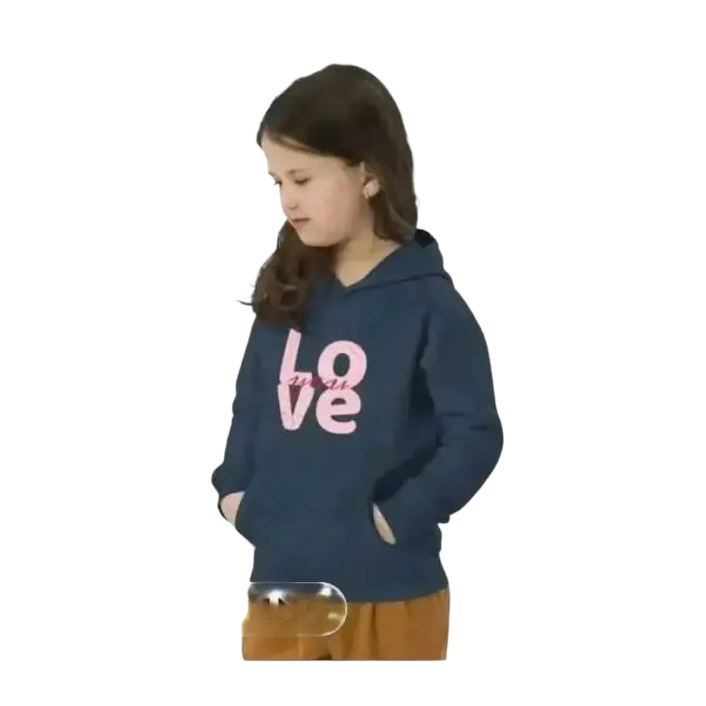 Grafik-Kapuzenpullover für Mädchen aus Baumwolle, personalisierbar, Unisex Hoodie für Kinder von 4-12 Jahren