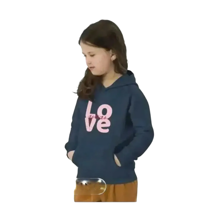 Grafik-Kapuzenpullover für Mädchen aus Baumwolle, personalisierbar, Unisex Hoodie für Kinder von 4-12 Jahren