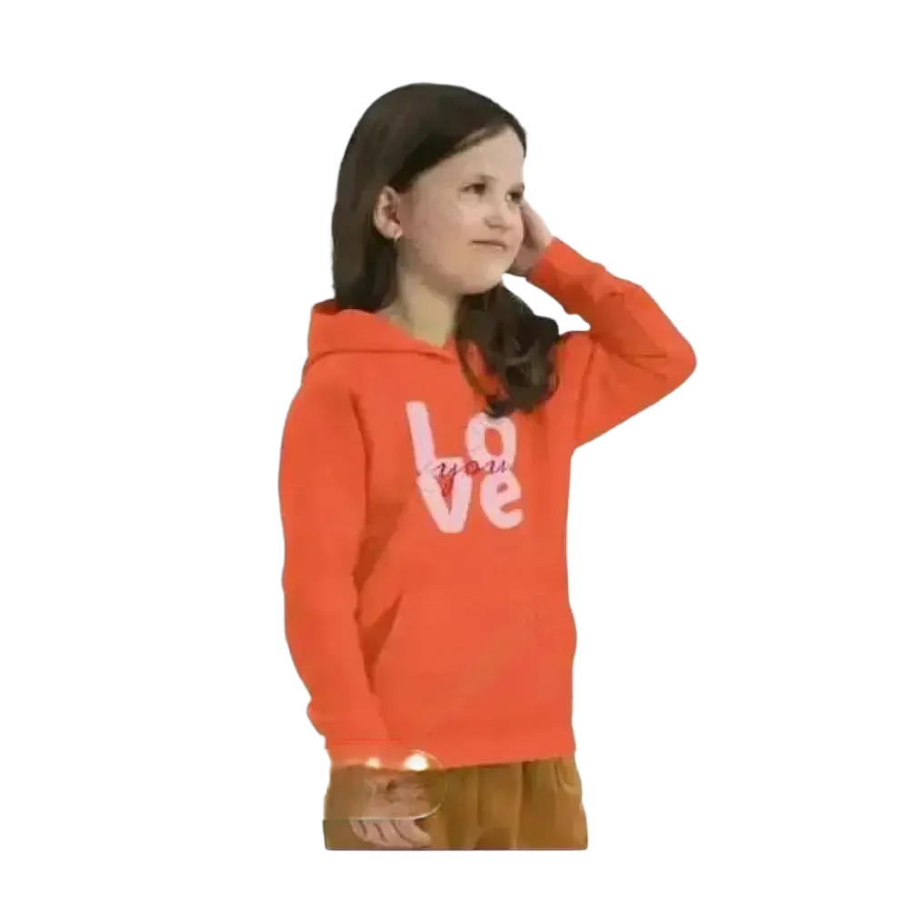 Grauer unisex Kinder-Hoodie aus Baumwolle mit Grafik für Mädchen, 4-12 Jahre, personalisierbar, von BUYATHOME24