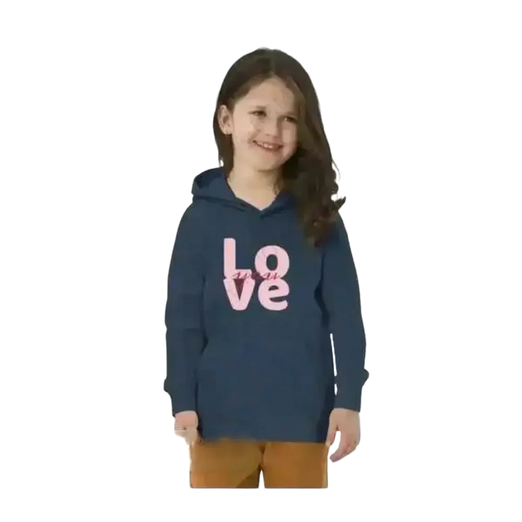Mädchen-Hoodie aus Baumwolle, unisex Kapuzenpullover für Kinder von 4-12 Jahren, personalisierbar, mit Grafikdesign