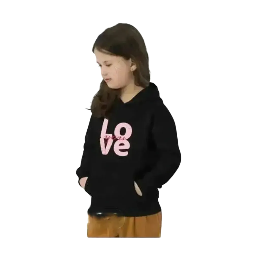 Grafik Mädchen Hoodie aus Baumwolle für Kinder von 4-12 Jahren, Unisex Kapuzenpullover mit personalisierbarem Design