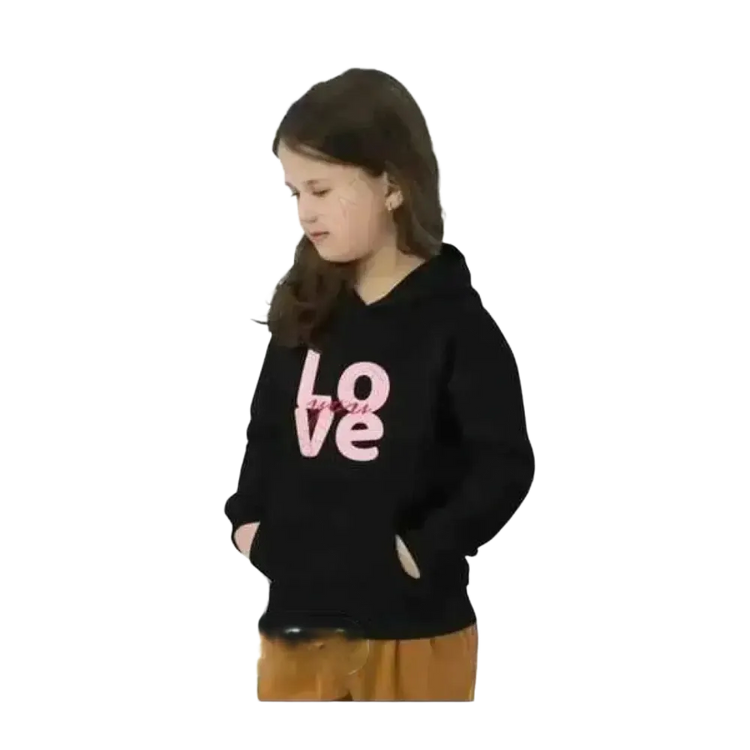 Grafik Mädchen Hoodie aus Baumwolle für Kinder von 4-12 Jahren, Unisex Kapuzenpullover mit personalisierbarem Design