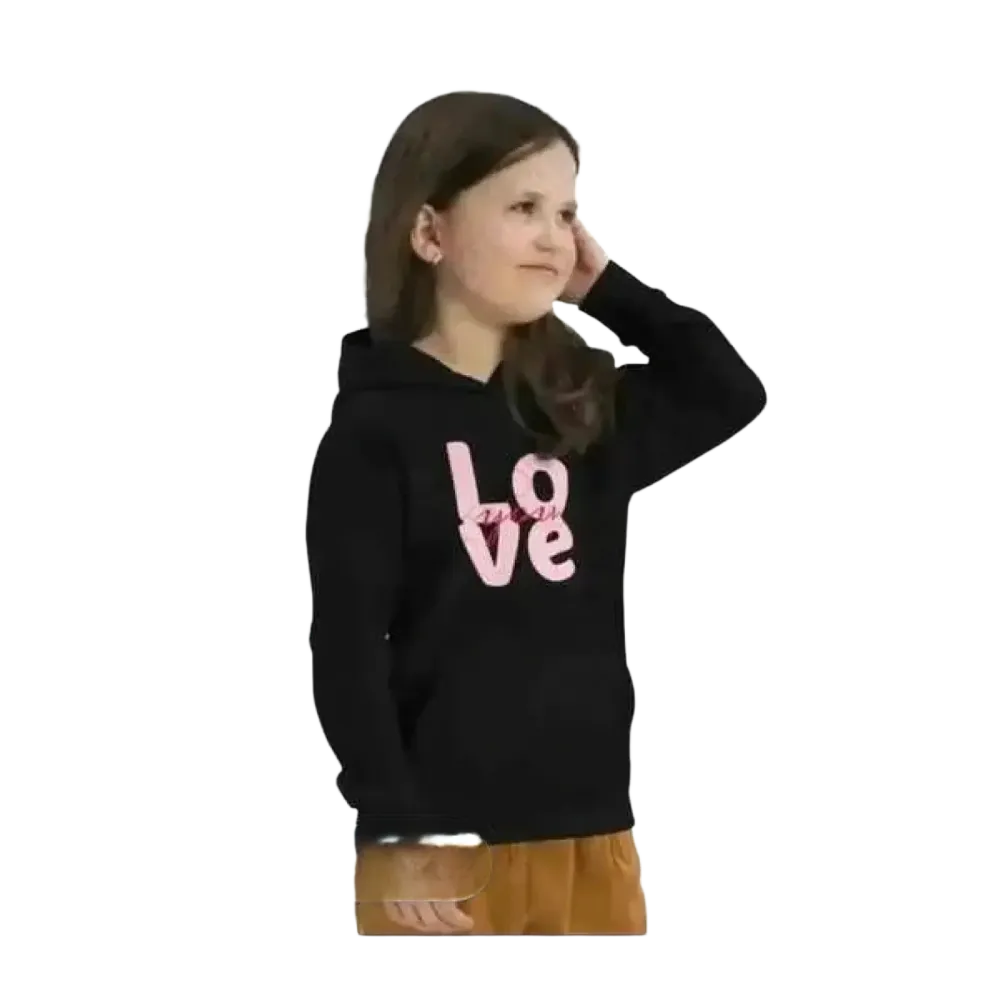 Grafik-Mädchen-Hoodie aus Baumwolle für Kinder von 4 bis 12 Jahre, personalisierbar, unisex Kapuzenpullover von BUYATHOME24