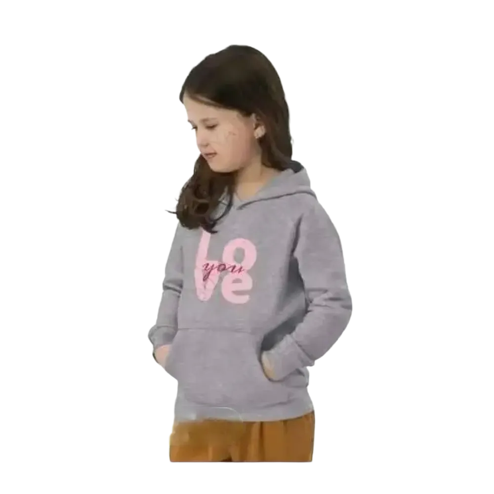 Grafik-Mädchen-Hoodie aus Baumwolle für Kinder von 4-12 Jahre, unisex, personalisierbar, mit Love-Kapuzenpullover von BUYATHOME24