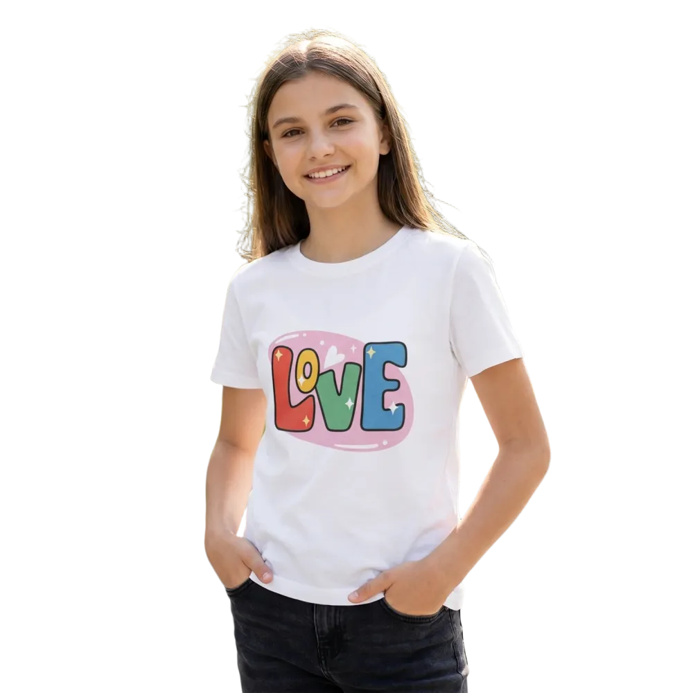 Unisex Love Shirt mit Grafik und Rundhals, kurzärmeliges T-Shirt für Kinder von 3-14 Jahren, bedruckbar, von BUYATHOME24