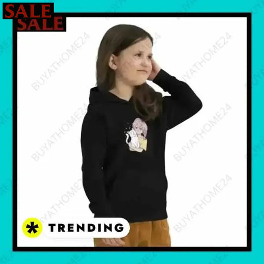 Mädchen Hoodie aus Baumwolle für Kinder von 4 bis 12 Jahren  Textildruck BUYATHOME24, T-Shirts BUYATHOME24, Hoodies BUYATHOME24,  Hosen BUYATHOME24, Jacken BUYATHOME24, Schuhe BUYATHOME24