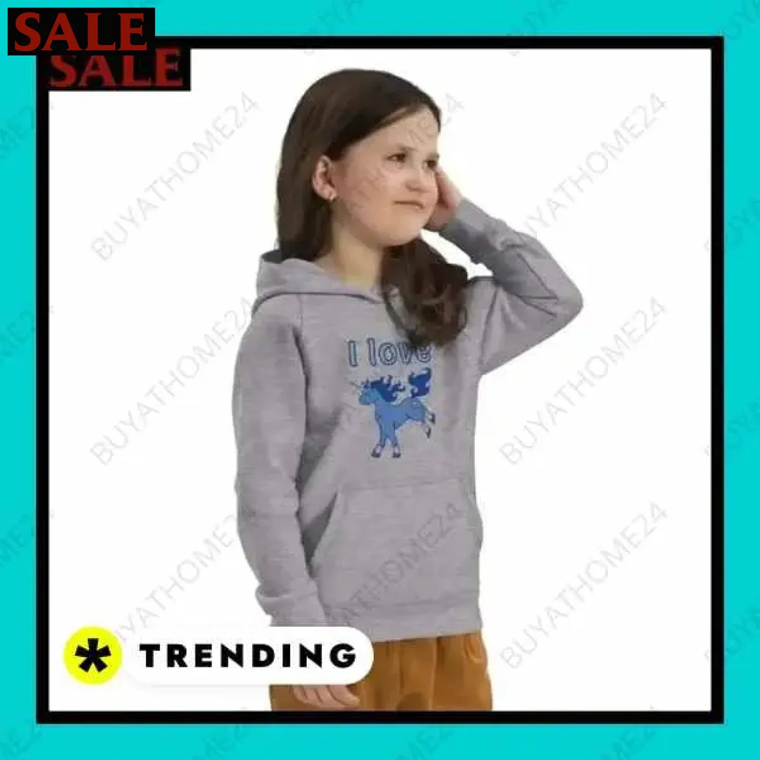 Mädchen Hoodie aus Baumwolle für Kinder von 4 bis 12 Jahren  Textildruck BUYATHOME24, T-Shirts BUYATHOME24, Hoodies BUYATHOME24,  Hosen BUYATHOME24, Jacken BUYATHOME24, Schuhe BUYATHOME24