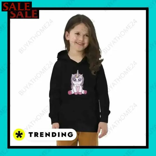 Mädchen Hoodie aus Baumwolle für Kinder von 4 bis 12 Jahren  Textildruck BUYATHOME24, T-Shirts BUYATHOME24, Hoodies BUYATHOME24,  Hosen BUYATHOME24, Jacken BUYATHOME24, Schuhe BUYATHOME24