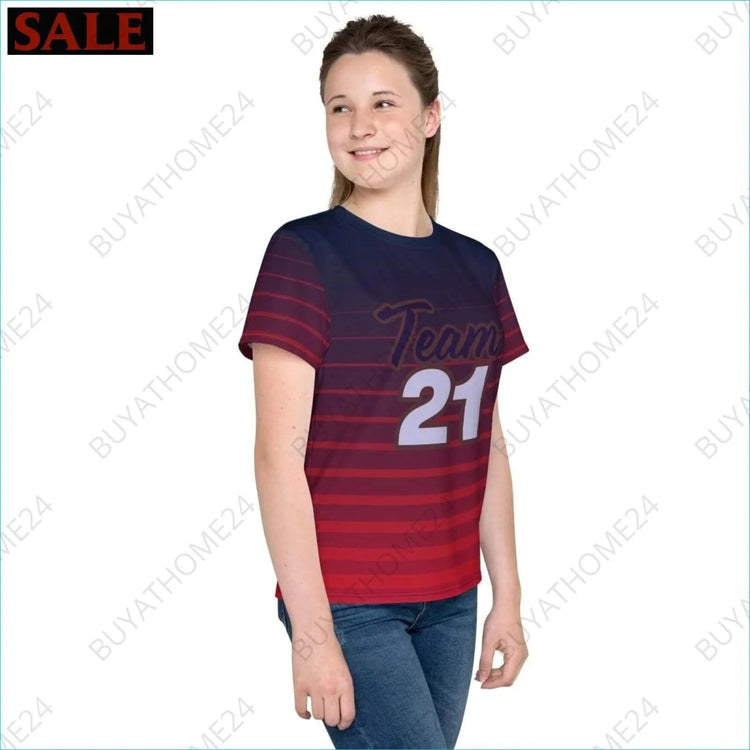 Mädchen Sport T-Shirt 134 cm - 170 cm - BUYATHOME24 - Textildruck - GERMANY - Kinder Sport T-Shirt, KINDERMODE & BABYS