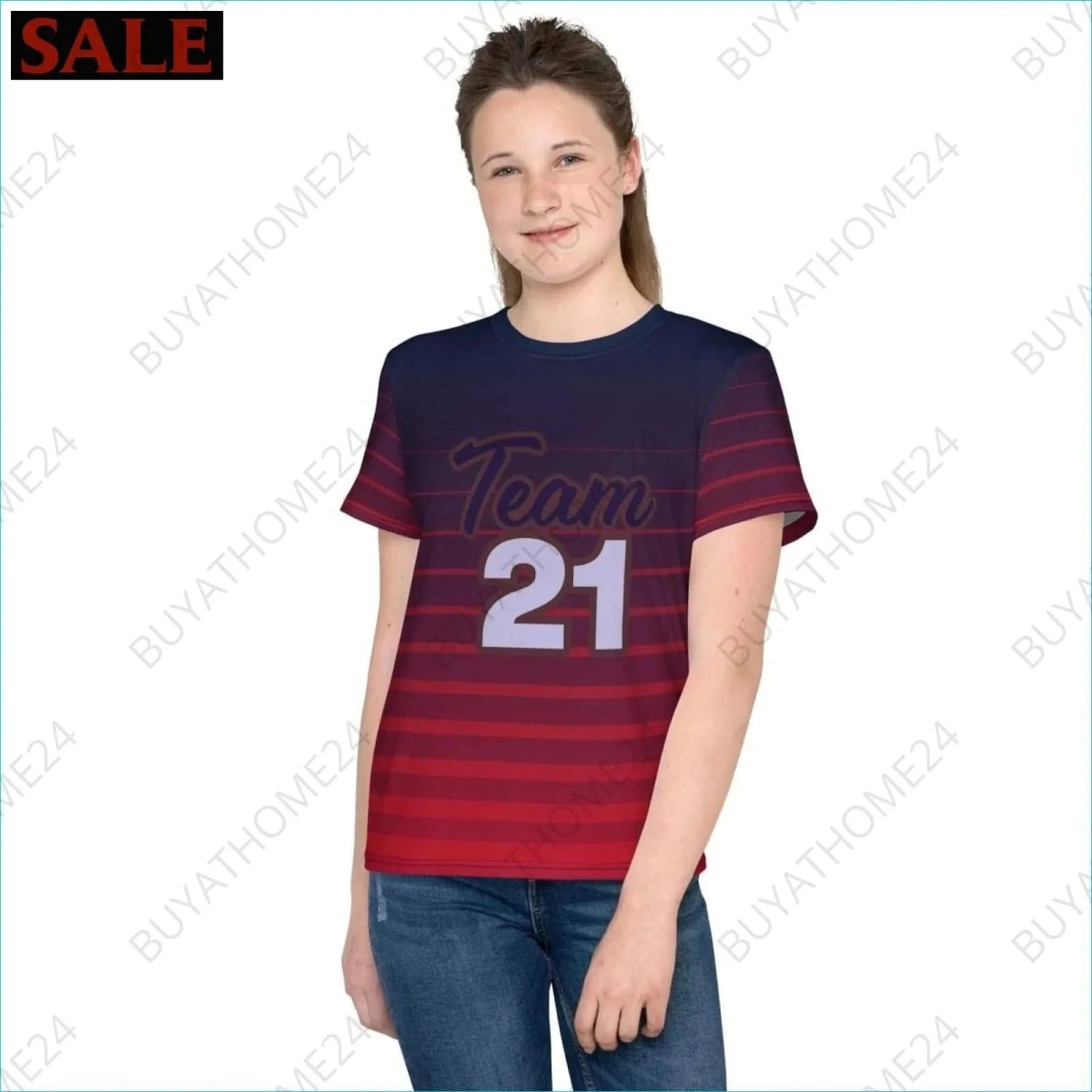 Mädchen Sport T-Shirt 134 cm - 170 cm - BUYATHOME24 - Textildruck - GERMANY - Kinder Sport T-Shirt, KINDERMODE & BABYS